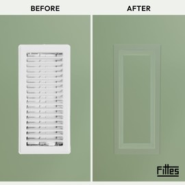 Fittes Framed Wall Vent [Lite] - 4"x10" - Cotton White - 2 Pack