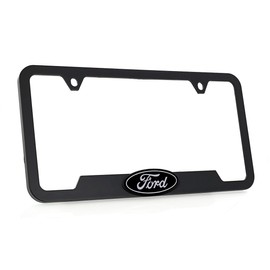 Ford 3D Badge Logo Black ABS Plastic License Plate Frame Holder 2 Hole (Blk/B)