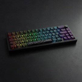 Hyekit Side Printed Keycaps - Line Luminous PBT Keycaps for Mechanical Keyboard, Double Shot, Shine Through, 128 Keys Dye-Sub Key Cap, Cherry Profile
