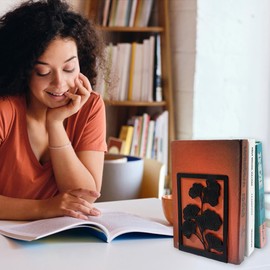 LdawyDE Bookends, Pack of 2 Bookends, Bookends, Metal Book Stand, Decorative Bookends with Non-Slip Pads