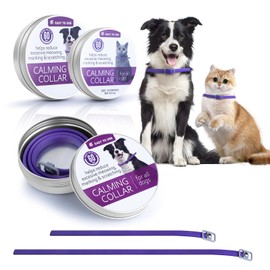 2Pcs Calming Collar for Dogs and Cats, LIOUCBD Pheromone Calm Collars Relief Anxiety Stress Separation Lasts 60 Days, Suitable for Small Medium and Large Pets (Purple, 15&24.4 Inches)