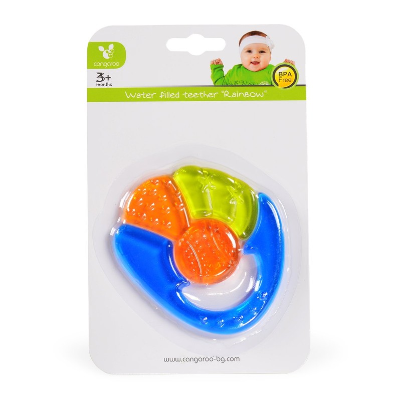 Teething Ring Rainbow Blue BPA Free Teething Ring Teether 3