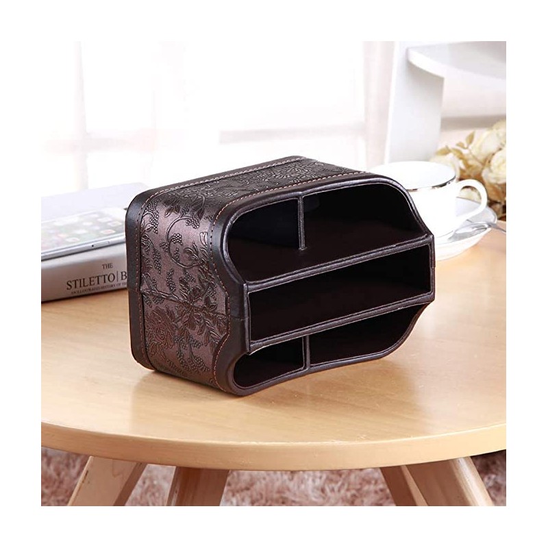 Arniche PU Leather Remote Control Organizer with 360° Spinning Design,Desk