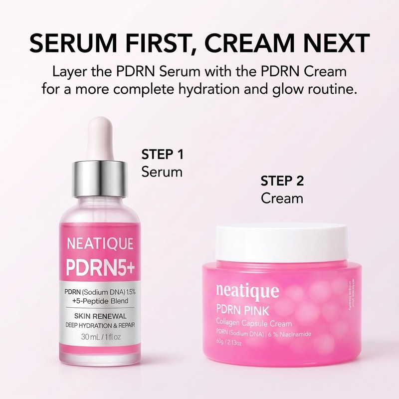NEATIQUE PDRN 1.5% with 5-Peptide Blend Hydrating Face Serum, 1