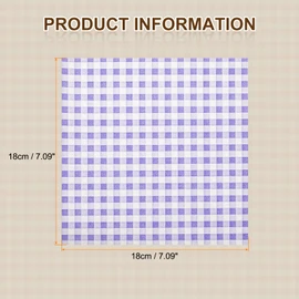 HARFINGTON 300pcs Square Checkered Wax Paper Sheets 7.09" x 7.09" Oil-absorbing Dry Food Wrapping Paper for Sandwich Baking Paper Liners Picnic Basket Bread Hamburger Wrap Kitchen, Purple