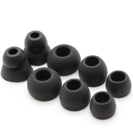 Sqrmueki Replacement Silica Gel Ear Plugs Set Compatible Powerbeats 2 Powerbeats 3 Wireless Bluetooth Earphones (Black)