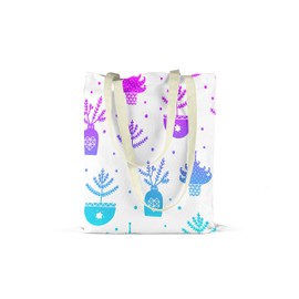 Le Jardin du Lin Printed Shopping Bag, Reusable Bag, Foldable, Fabric Bag with Two Long Handles, Size: 48 x 55 cm