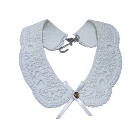 Vpang Detachable Blouse False Collar Sweet Lace Flowers Fake Collar Choker Peter Pan Necklace, White, Large