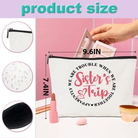 6 Pcs Girls Trip Gifts Girls Weekend 2025 Makeup Bag Sisters Trip Gifts Favors Summer Gifts Cosmetic Bag Toiletry Bag Zipper Pouch Weekender Bags for Women Girl Friendship Bachelorette Party Birthday