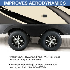 RecPro RV Tandem Fender Skirt | 78" W x 14 1/8" H | Fits Heritage Glenn Hemisphere (1 Fender Skirt, Black)