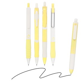 M&G Gel Pen Medium Point 0.5mm, 5 Pack Quick Dry Smooth Retractable Black Gel Ink Rollerball Pen for Home Office Writing Note Taking Journaling Business, Yellow, Style 8