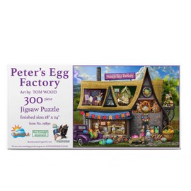 SUNSOUT INC - Peter's Egg Factory - 300 pc Jigsaw Puzzle by Artist: Tom Wood - Finished Size 18" x 24" Easter - MPN# 29830