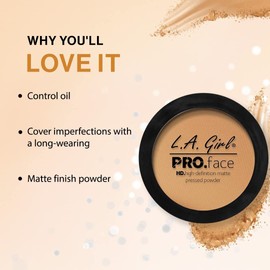 L.A. Girl PRO Face Powder True Bronze, LAX-GPP611, 16 Ounce