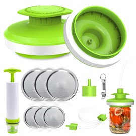 Mason Jar Vacuum Sealer Kit, Canning Sealer and Accessory Hose Compatible with FoodSaver Mason Jar Attachment with Manual Vacuum Pump and Lid Opener for Wide&Regular Mouth Mason Jars