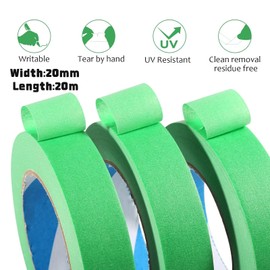 6 Rolls Masking Tape, Painters Tape, Low Tack Tape, Painting Tape, Low Tack Masking Tape, Masking Tape for Painting, Thin Masking Tape, Decorating Tape, Green Masking Tape for Painting, Decorating