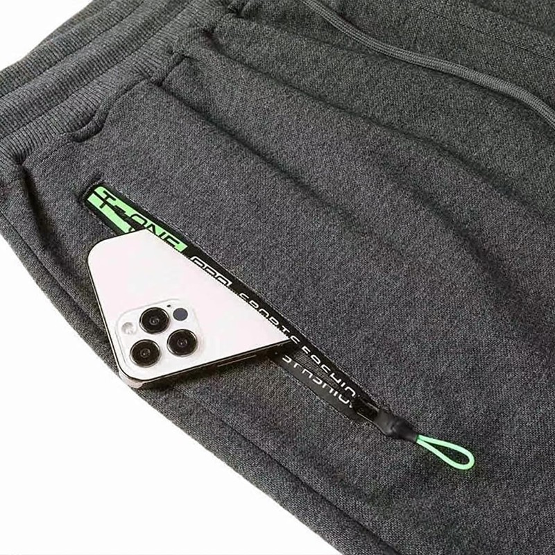 ZOXOZ Men's Shorts Summer Cotton with Zip Pockets, darkgray