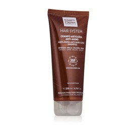 MartiDerm Hair System Champú/Shampoo Anticaída Antiaging. Factores de crecimiento capilar HGFx3 + Ácido hialurónico. Combate el envejecimiento capilar. Aporta densidad, brillo, volumen y vigor - 200 Ml