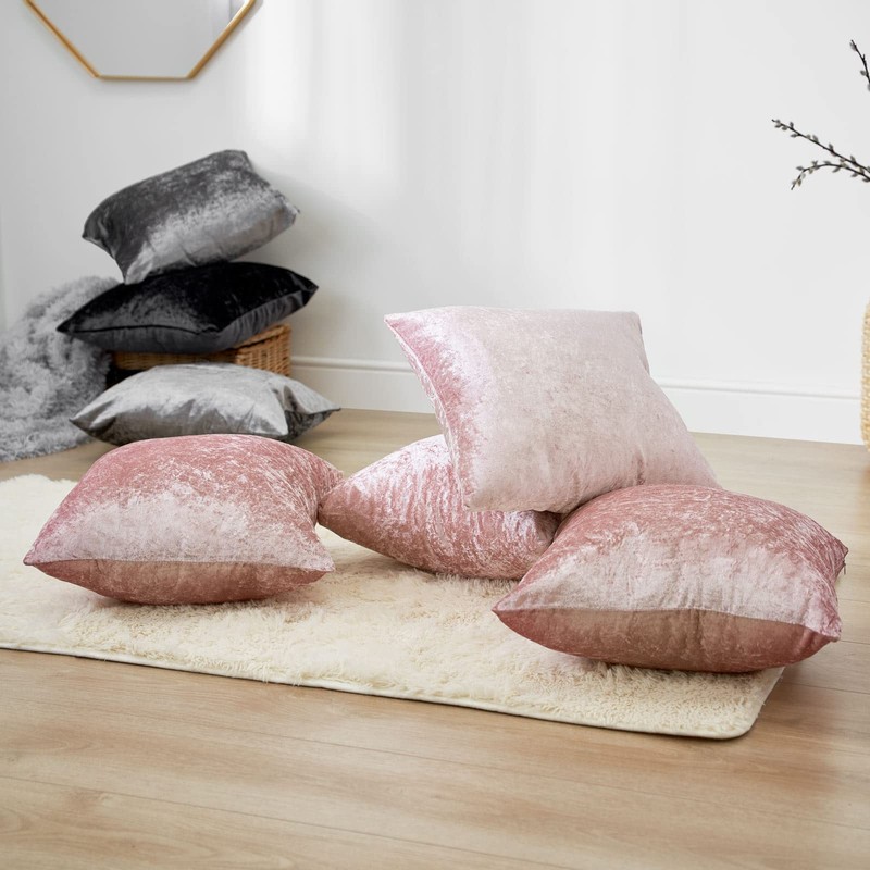 Sienna Crushed Velvet Pack of 4 Cushion Covers 18 x