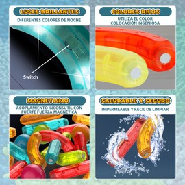 Nasjac Juguetes de Bloques de Construcción Magnéticos Niños 3D, 25/64 Piezas Juego de Apilamiento Varillas Ladrillos Magnética, Juego Construcción de Rompecabezas Creativos Regalo para Niño Niña