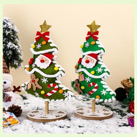 ENIKMOSD Christmas Tree Craft Set Children, 2 Pieces Christmas Decoration Crafts Children, DIY Craft Set Felt Christmas Tree, Christmas Crafts for Children, Christmas Decoration Craft Sets for
