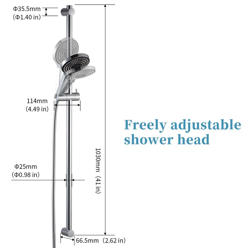 OFFO Shower Slide Bar Combo, Adjustable 40 in Slide Bar