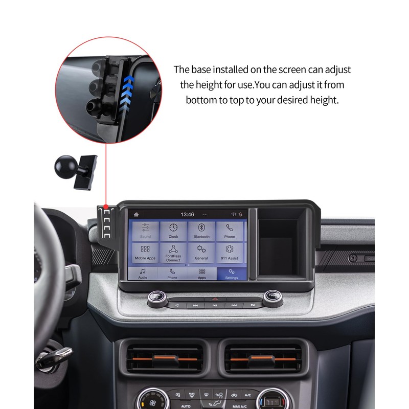 Masergogo Wireless Charging car Phone Holder for Ford Maverick 2022-2024
