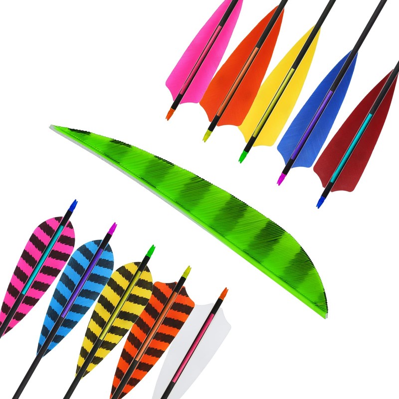 MECCANIXITY Arrow Vanes Arrow Fletching 4" Water Drop Shape Turkey