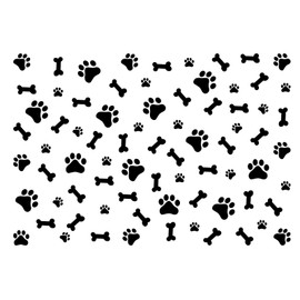 Set of 76 Dog Decor Stickers Dog Paw Decal Paw Print Sticker Dog Bones Stickers Dog Room Decor Removable Vinyl DIY Art Animal Footprint Mural for Kid Nursery Bedroom
