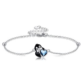 ONEFINITY Flamingo Elephant Cat Horse Penguin Hummingbird Bracelet for Women 925 Sterling Silver Bracelet Jewellery Gift, Sterling Silver, Crystal