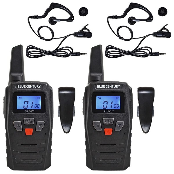 BLUE CENTURY BC-21 BC-21 Transceiver, Japanese Manufacturer, Specific Small Power Transceiver, Set of 2 & Ear-hook Earphones, Microphone and Belt Clip Included, Technical Standards Compliant Mark, Compliant with Ministry of Internal Affairs and Communica