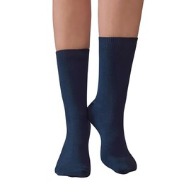 NuJake 3 Pack Girls Quality Everyday Use Size 4-5.5 Cotton Rich Crew Length School Socks (UK, Numeric, 4, 5.5, Regular, Regular, Navy Blue)