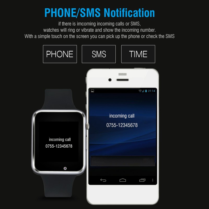 Waterproof Multi Function Unisex Fitness Workout Sports Black Phone Intelligent