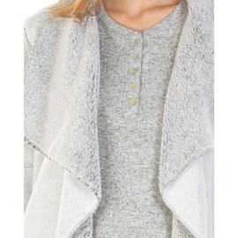 Wysteria Lane Waterfall Supersoft Cardigown Robe Grey (L/XL, UK 18-20, EU 46-48)