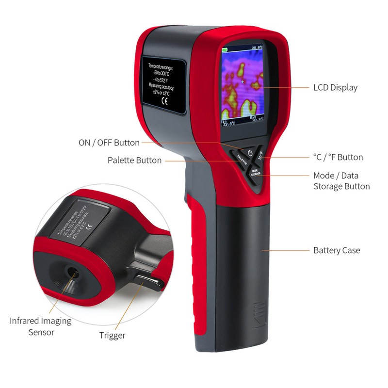 Infrared Thermal Camera Temperature Imaging Device Visible Light Imager Detector