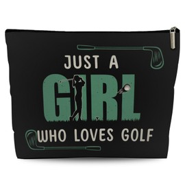 Lyiibb Golf Makeup Bag, Golf Gifts for Golfers, Inspirational Present for Women Golfers, Friendship Birthday Gifts, Christmas Gifts for Her, Just A Girl Who Loves Golf