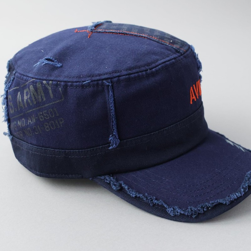 Avirex Distressed Remade Work Cap, Golf Baseball Cap, Cotton Cap,