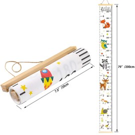 Children's Height Measure, Height Chart Size Gauge, Children and Baby, Roll-Up Wall Hanging, Altimeter Height Growth Chart for Bedroom, Children's Room Wall Decorations (20 x 200 cm)