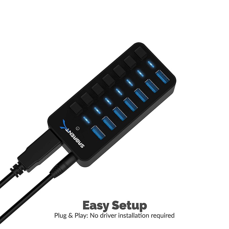Sabrent Apagadores de Potencia Individuales y LED, 7-Port