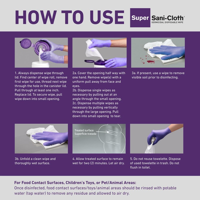 Professional Disposables Surface Disinfectant Super Sani-Cloth Wipes, 160Count