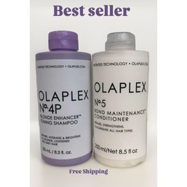 Olaplex No. 4P Blonde Enhancer Toning Shampoo No. 5 Bond Maintenance Conditioner