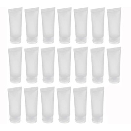 ericotry 20PCS Clear Empty Refillable Plastic Soft Tubes Cosmetic Sample Bottles Jars Makeup Travel Containers for Lip Balms Lip Gloss Shampoo Shower Gel Body Lotion (15ml)