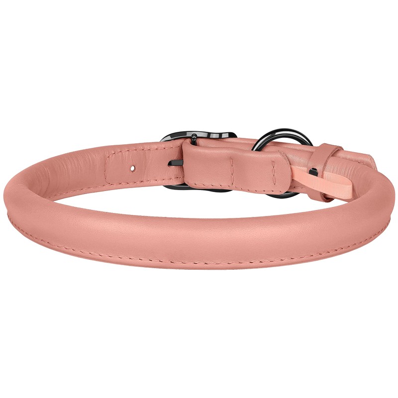 BUDKAS Rolled Leather Dog Collar for Small Medium Large Dogs
