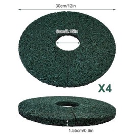 4pcs Double Side Rubber Tree Mulch Ring, 12In Heavy Duty Recycled Rubber Mulch Mat Natural Look Tree Root Protector Mat Reversible Round Tree Ring for Prevent Animal Dig, (Green Brown)