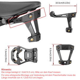 Double Bottle Holder Bicycle Adapter 4.1 Inch Long, Bicycle Bottle Holder Mounting Base, Water Bottle Holder Saddle Holder, with Screws, for Bicycle, MTB (Length Under 4.1 Inches)