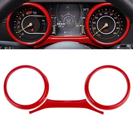 x xotic tech Dashboard Instrument Cluster Panel Trim Compatible with Jeep Wrangler JL JLU 2018-2025 & Gladiator JT 2020-2025, Dash Digital Gauges Frame Ring Cover Interior Accessories(Red, 3Pcs)