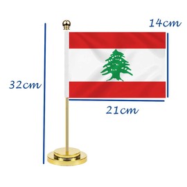 Lebanon Desk Flag, 30 cm Large Small Lebanese People, Lebanese People Banner, Outdoor, Tiny Print Decor for Office, Home, Table, Desk, Lebanon
