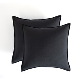 CleverPolly Vintage Washed Microfibre European Pillowcases - Ultra Soft, Comfy, Hypoallergenic, Breathable Bed Pillowcases - Set of 2 Luxurious European Pillow Covers - Khaki Green