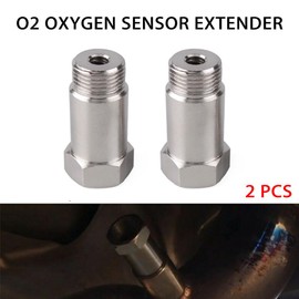 MAX COOL 2PCS O2 Oxygen Sensor Spacer Adapters CEL Fix Eliminator M18x1.5 Threaded Oxygen Sensor Extender