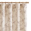 jinchan Floral Curtains Lined Linen Blend Curtain for Living Room