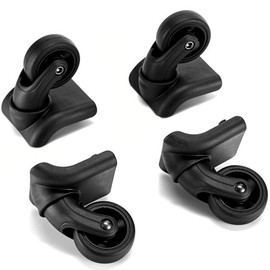 2 Pairs of Suitcase Wheels, Luggage Suitcase Wheels, Replacement Wheels for Suitcase, Replacement Wheels Universal, Mute Wheel Universal, 50 mm Wheels for Trolley Suitcase, for Most Suitcases (Black)